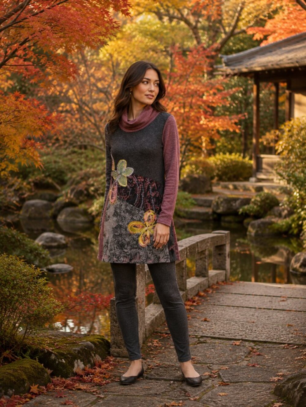 Y2k Bella Carra Art To Wear Artsy Sweater knit dress Atw - Picture 3 of 15